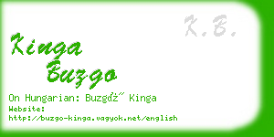 kinga buzgo business card